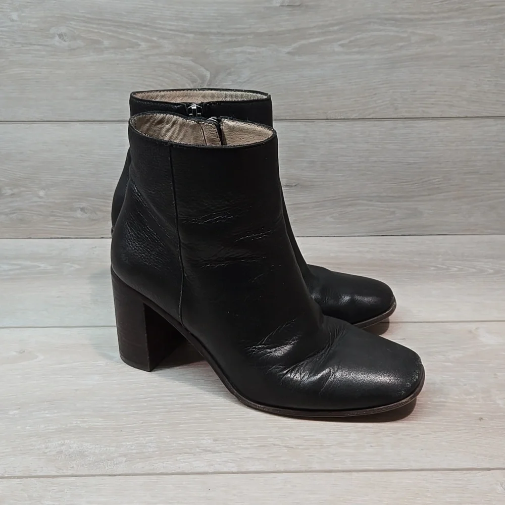 Madewell Women Greer MA534 Ankle Leather Heels Boots shoes sz 7.5